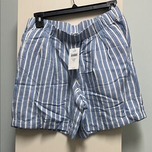 J. Jill Blue and White Striped Linen/rayon blend Shorts
